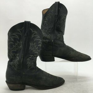 Tony Lama Boots Mens 12 B Stallion Segar Western Cowboy 7900 Black Leather Heels